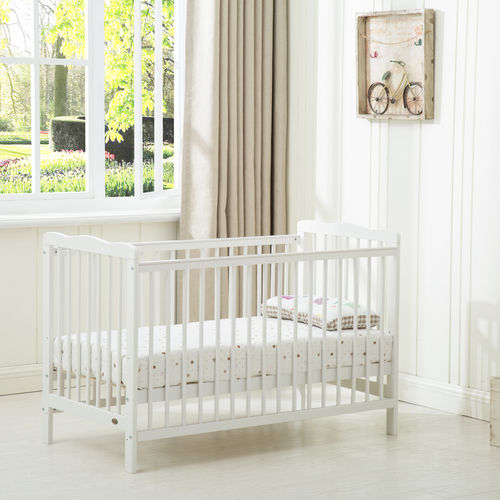 Brooklyn Baby Cot Crib With 120x60 Mattress (White)
