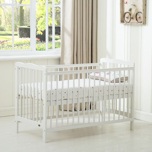Brooklyn Baby Cot Crib With 120x60 Mattress (White)