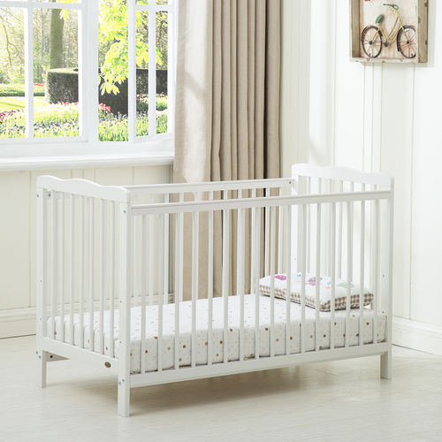 Brooklyn Baby Cot Crib With 120x60 Mattress (White)