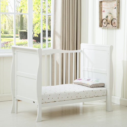 Savannah City Sleigh Cot Bed With 140x70 Mattress (White)