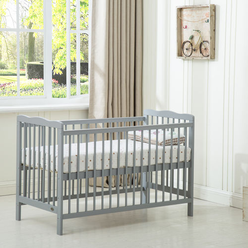 Brooklyn Baby Cot Crib With 120x60 Mattress (Grey)