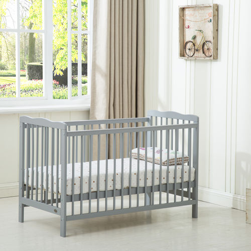 Brooklyn Baby Cot Crib With 120x60 Mattress (Grey)