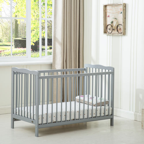 Brooklyn Baby Cot Crib With 120x60 Mattress (Grey)