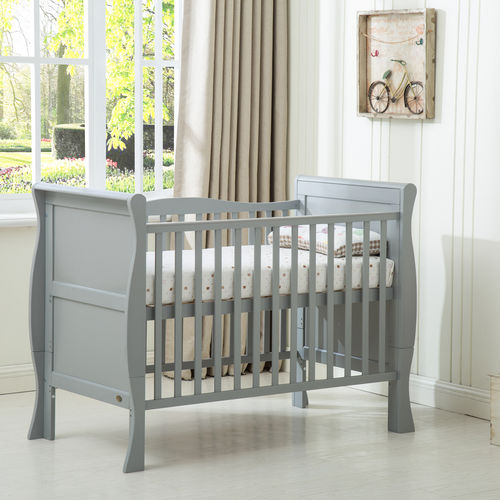 Savannah Sleigh Cot Bed With 120x60 Mattress (Grey)