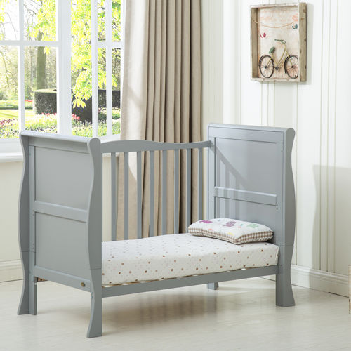 Savannah Sleigh Cot Bed With 120x60 Mattress (Grey)