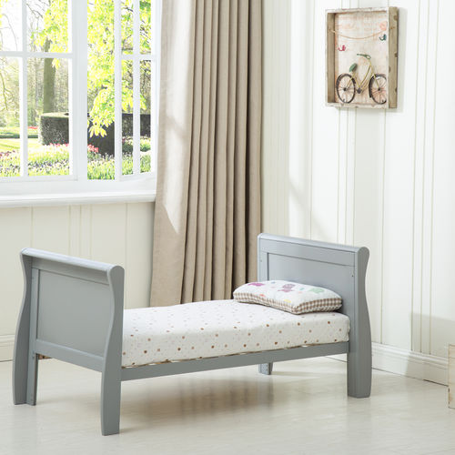 Savannah Sleigh Cot Bed With 120x60 Mattress (Grey)