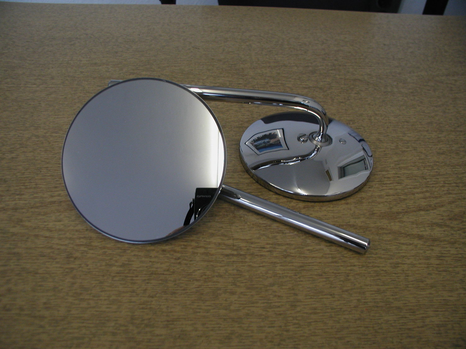 Door Mirror - Round, extending, Stainless (per pair)