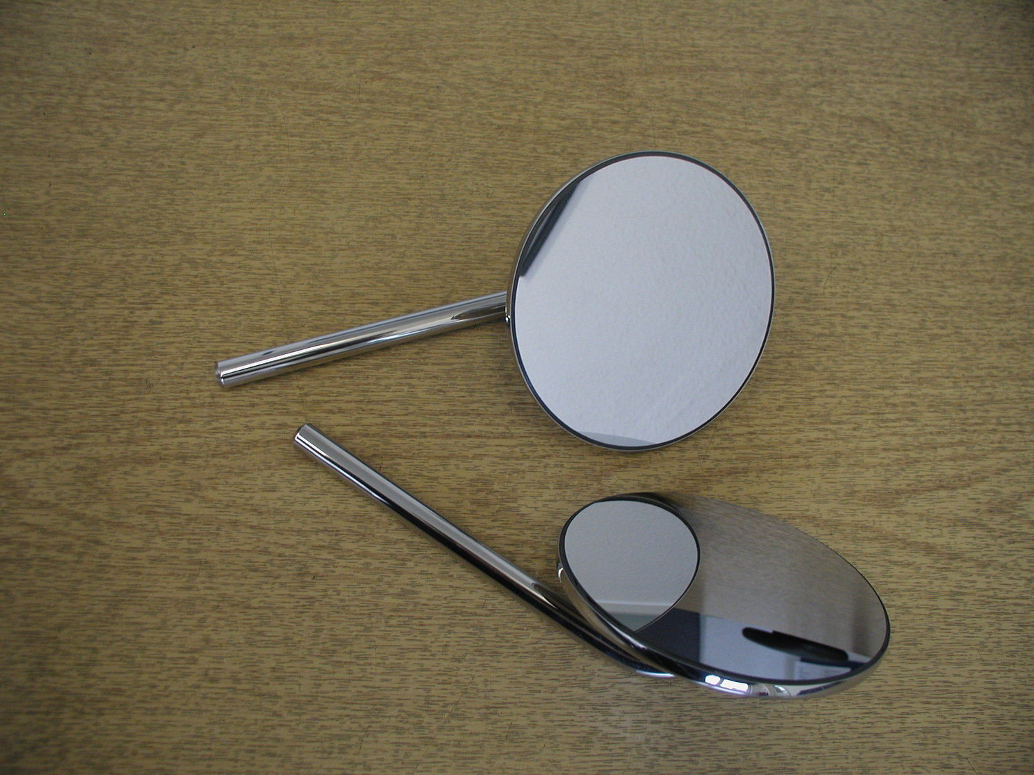 Door Mirror - Round, extending, Stainless (per pair)