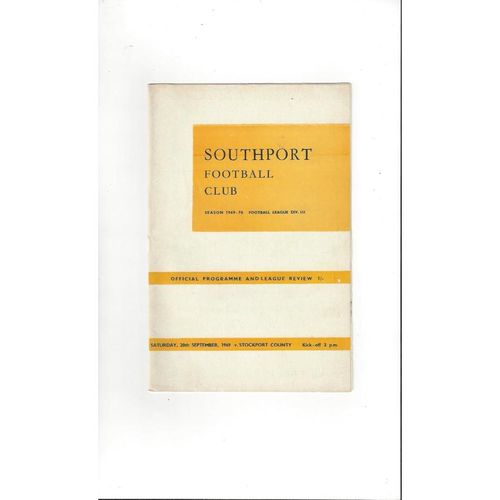 1969/70 Southport v Stockport County Football Programme