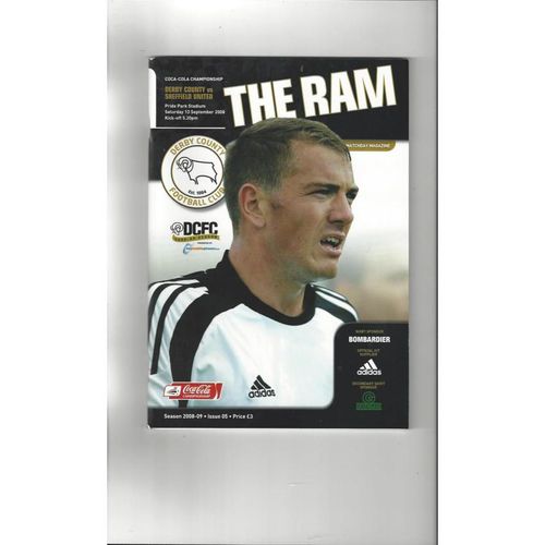 Derby County v Sheffield United Football Programme 2008/09