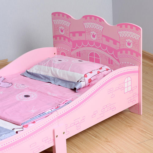Girls Pink Castle Princess Toddler Bed