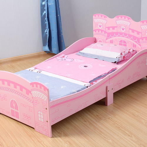 Girls Pink Castle Princess Toddler Bed