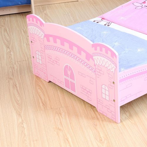 Girls Pink Castle Princess Toddler Bed