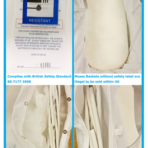 Deluxe Grey Wicker Moses Basket With Mattress,Bedding sets,and Rocking Stand