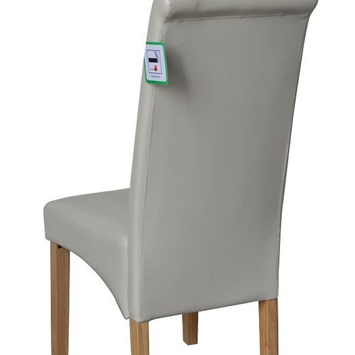 Lucy Faux Leather Dining Chairs Roll Top Scroll High Back  (CREAM)