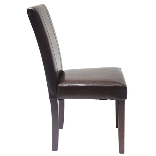 Set of 2 Levi Faux Leather Dining Chairs (Black)