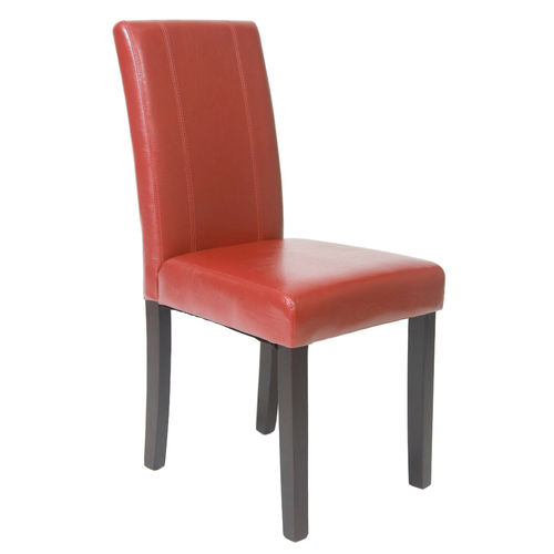 Set of 2 Levi Faux Leather Dining Chairs (Red)