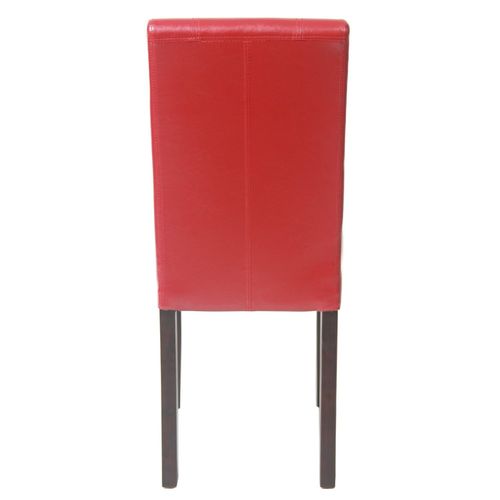 Set of 2 Levi Faux Leather Dining Chairs (Red)