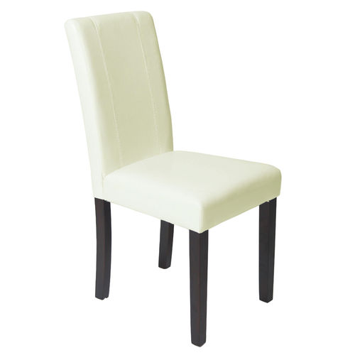 Set of 2 Levi Faux Leather Dining Chairs (Cream)