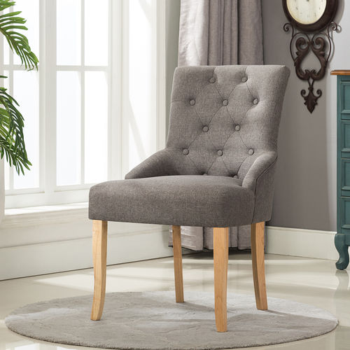 Adele Fabric Accent Chair Dining Chair Scoop Back (Grey)