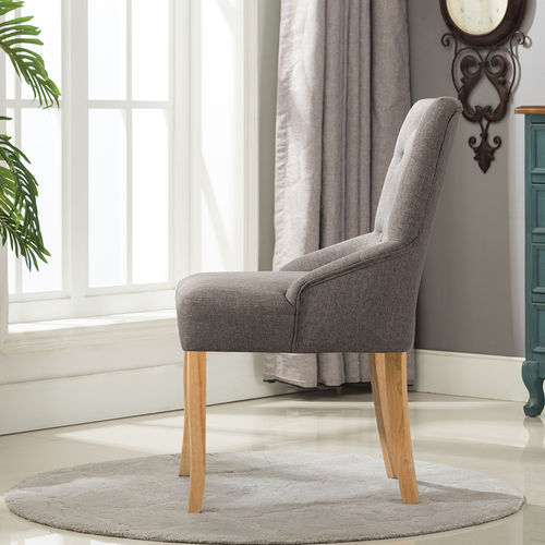 Adele Fabric Accent Chair Dining Chair Scoop Back (Grey)