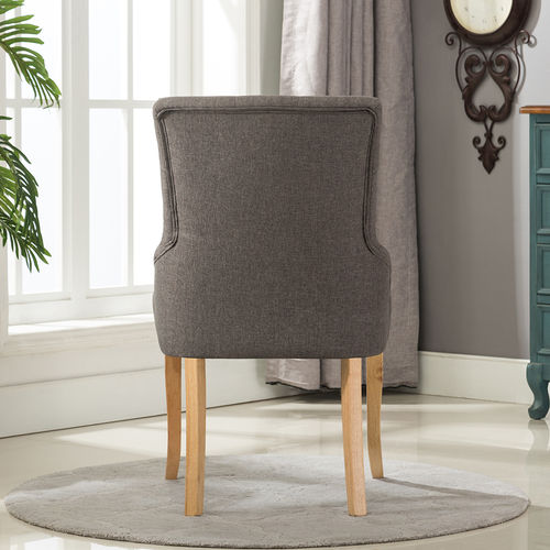 Adele Fabric Accent Chair Dining Chair Scoop Back (Grey)