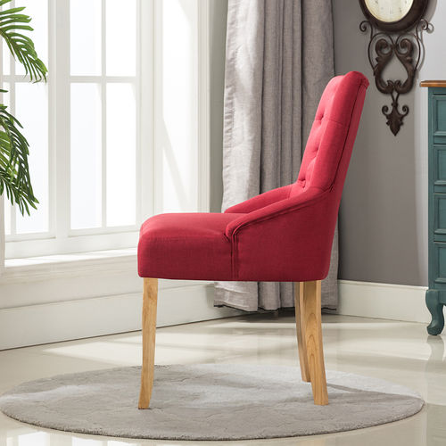 Adele Fabric Accent Chair Dining Chair Scoop Back (Red)