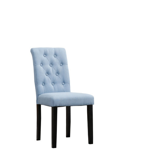 Set of 2 Fabio Lined Fabric Dining Chairs (Blue)