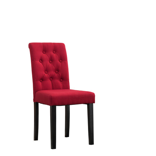 Set of 2 Fabio Lined Fabric Dining Chairs (Red)