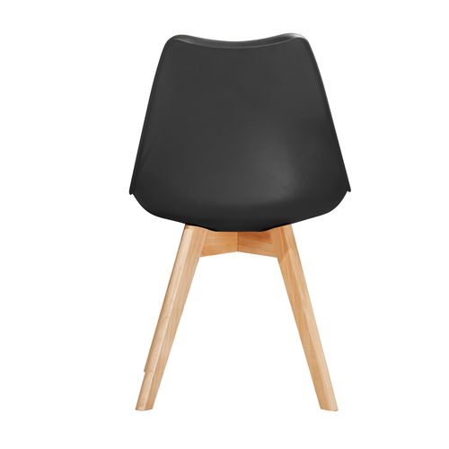 Eva Deluxe Dining Chairs Deluxe Wooden legs Set of 2 (Black)