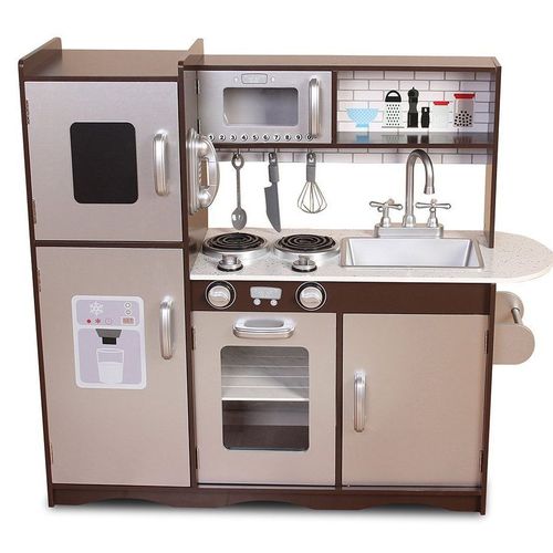 Large Kids Grey Wooden Play Kitchen (Grey)