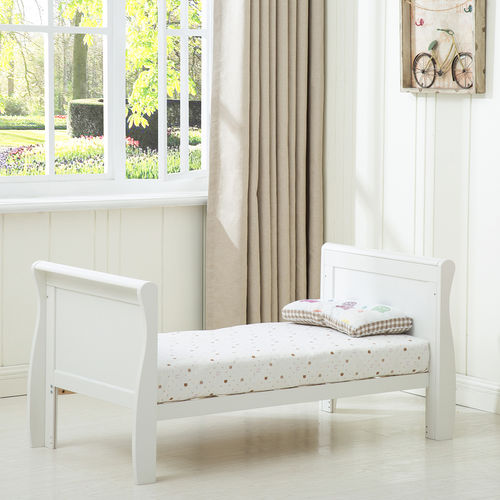 Savannah Sleigh Cot Bed With 120x60 Mattress (White)