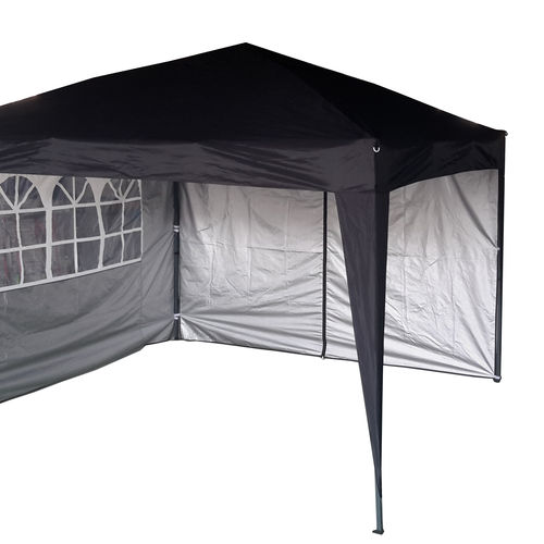2m x 2m Gazebo Resistant Outdoor Garden Marquee Canopy + side's (Black)
