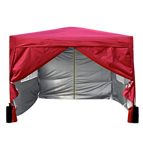 2m x 2m Gazebo Resistant Outdoor Garden Marquee Canopy + side's (Red)