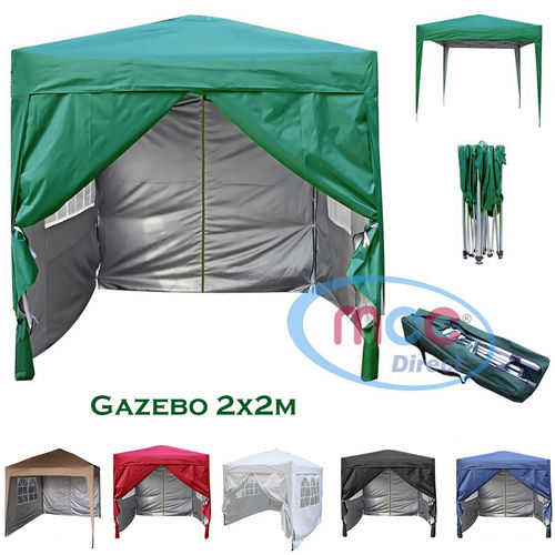 2m x 2m Gazebo Resistant Outdoor Garden Marquee Canopy + side's (Green)
