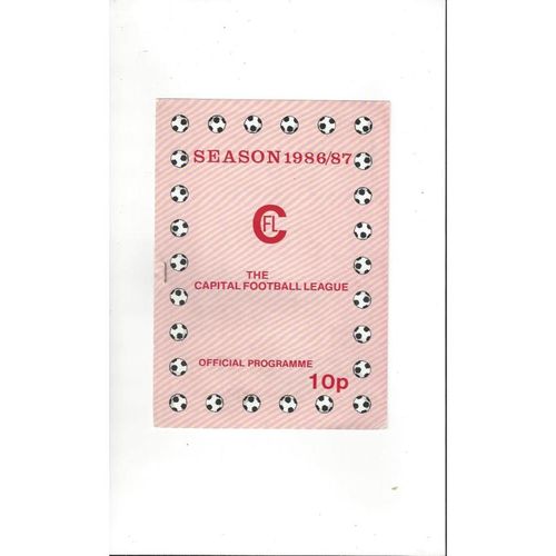 Enfield v Wycombe Wanderers Capital Football League Football Programme 1986/87