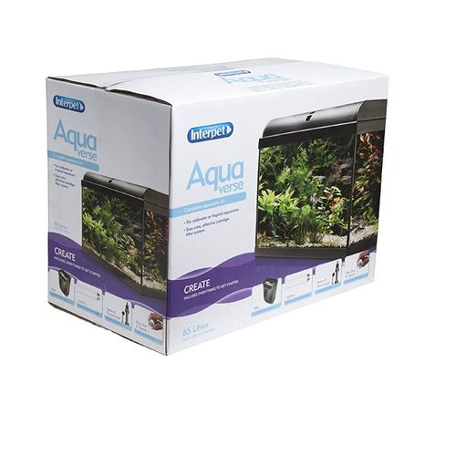 Interpet Aquaverse Glass Aquarium Fish Tank Premium Kit- 65 L