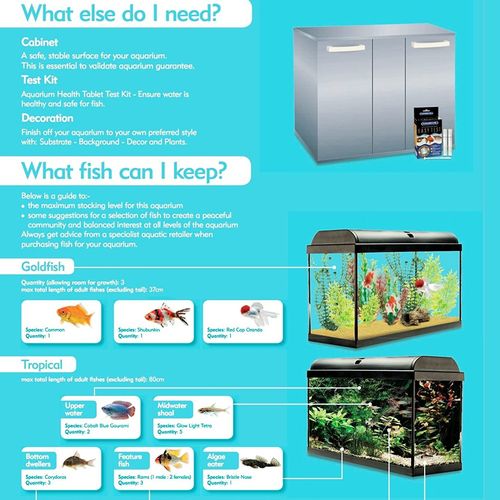 Interpet Aquaverse Glass Aquarium Fish Tank Premium Kit- 65 L