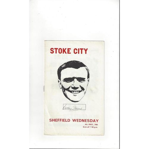 1965/66 Stoke City v Sheffield Wednesday Football Programme