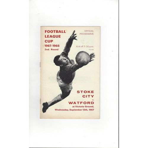 1967/68 Stoke City v Watford League Cup Football Programme