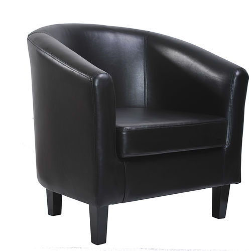 Ted Faux Leather Tub Chair Chair (Black)
