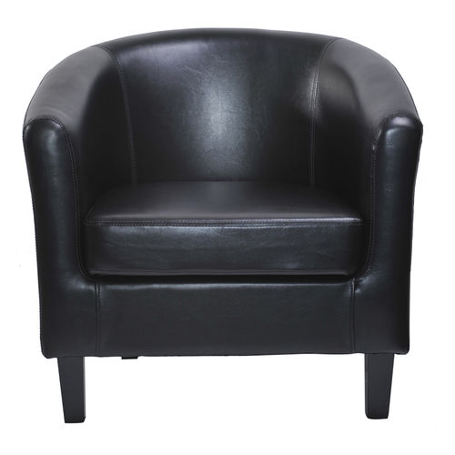 Ted Faux Leather Tub Chair Chair (Black)