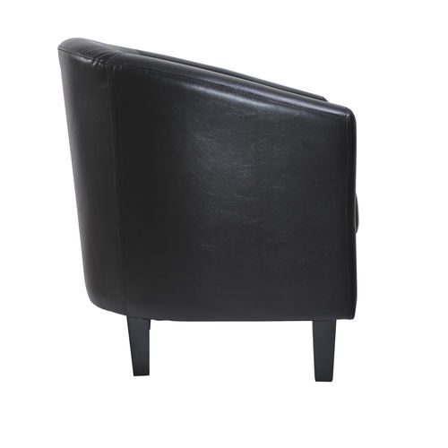 Ted Faux Leather Tub Chair Chair (Black)