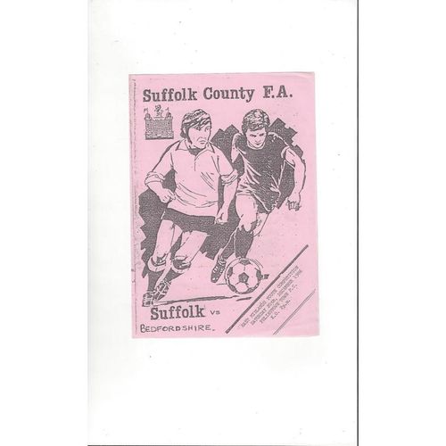 Suffolk v Bedfordshire East Mids Youth Cup Football Programme 1986/87
