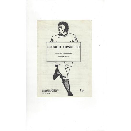 Slough Town v Fulham FA Youth Cup Replay Football Programme 1973/74
