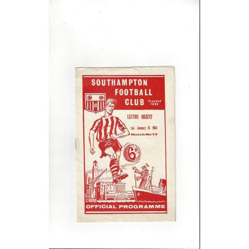 1963/64 Southampton v Leyton Orient Football Programme