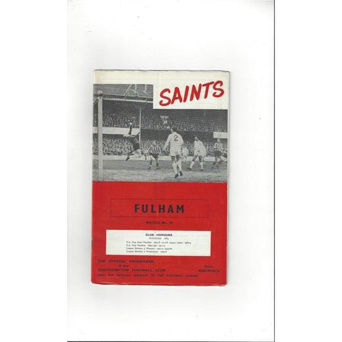 1966/67 Southampton v Fulham Football Programme + League Review