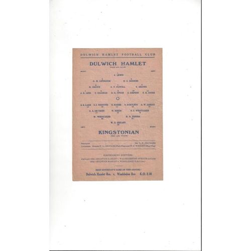 Dulwich Hamlet Home Football Programmes