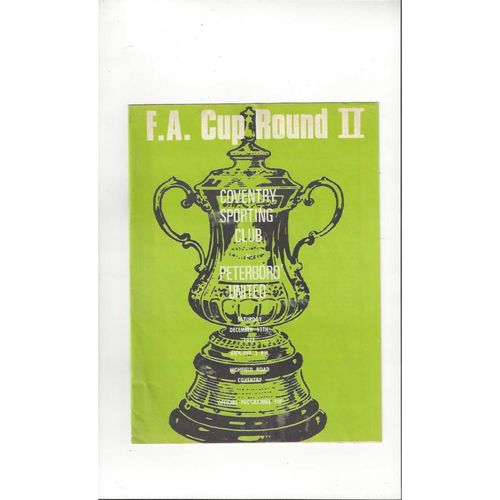 Coventry Sporting v Peterborough United FA Cup Football Programme 1975/76