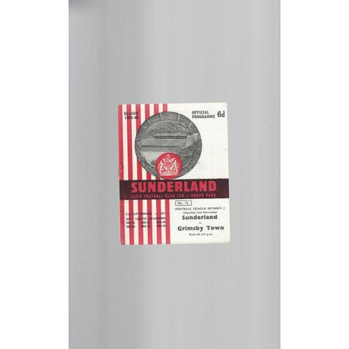 1963/64 Sunderland v Grimsby Town Football Programme